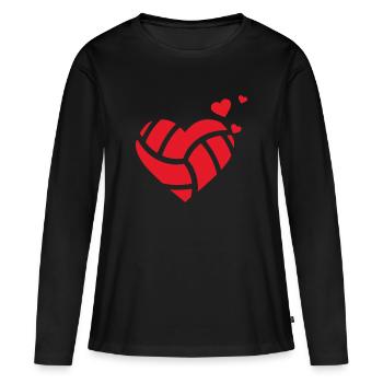 Volleyball Love Heart Volley Gift - T-shirt manches longues Premium bio Femme - noir - Devant - Julia (174cm)