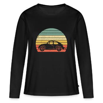 Classic Car Vintage Geschenk - Frauen Premium Bio Langarmshirt - Schwarz - Vorne - Julia (174cm)