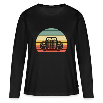 Classic Car Vintage Geschenk - Frauen Premium Bio Langarmshirt - Schwarz - Vorne - Julia (174cm)