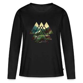 Nature Lovers Art Digital Art Nature Gift - Women's Premium Organic Long Sleeve Shirt - black - Front - Julia (174cm)