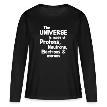 Science neutron disant cadeau de chimie - T-shirt manches longues Premium bio Femme - noir - Devant - Julia (174cm)