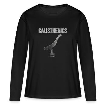 Calisthenics - Street Workout - T-shirt manches longues Premium bio Femme - noir - Devant - Julia (174cm)