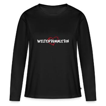 Globetrotter Travel Travel Saying Gift - Women's Premium Organic Long Sleeve Shirt - black - Front - Julia (174cm)