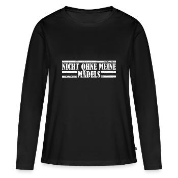 Not without my Madels party saying gift - Women's Premium Organic Long Sleeve Shirt - black - Front - Julia (174cm)