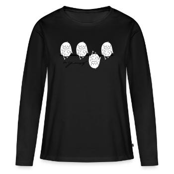 vier Vögel - Frauen Premium Bio Langarmshirt - Schwarz - Vorne - Julia (174cm)