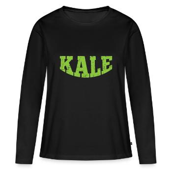 Kale Kale Vegan Gift - Women's Premium Organic Long Sleeve Shirt - black - Front - Julia (174cm)