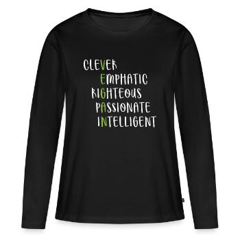 Mode de vie végétalien disant cadeau - T-shirt manches longues Premium bio Femme - noir - Devant - Julia (174cm)