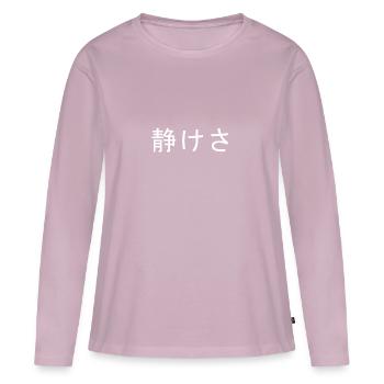 Serenity Kanji - Women's Premium Organic Long Sleeve Shirt - dusky pink - Front - Julia (174cm)