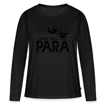 J'peux pas j'ai para parachutisme parachutiste - T-shirt manches longues Premium bio Femme - noir - Devant - Julia (174cm)
