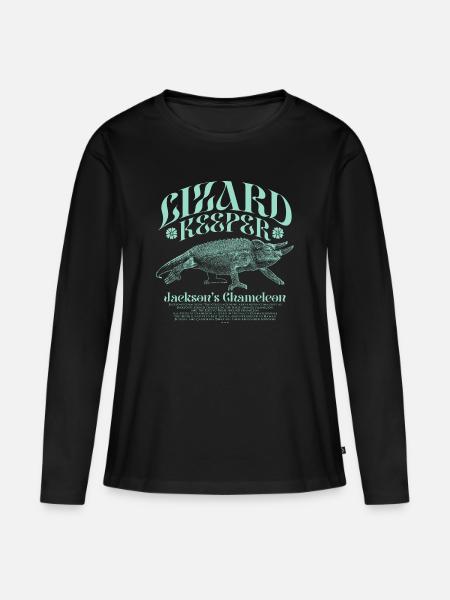 Jackson's Chamäleon Echsenhalter - Frauen Premium Bio Langarmshirt - Schwarz
