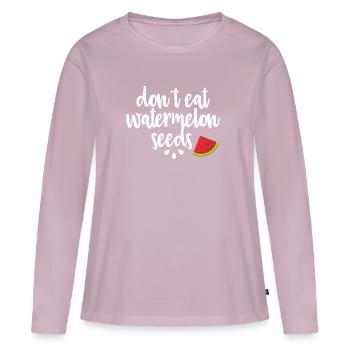Do not Eat Watermelon Seeds - Women's Premium Organic Long Sleeve Shirt - dusky pink - Front - Julia (174cm)