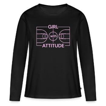 Basketteur Slamdunk Basketball Dunk-Girl - T-shirt manches longues Premium bio Femme - noir - Devant - Julia (174cm)