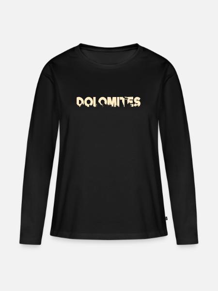 dolomites - Frauen Premium Bio Langarmshirt - Schwarz