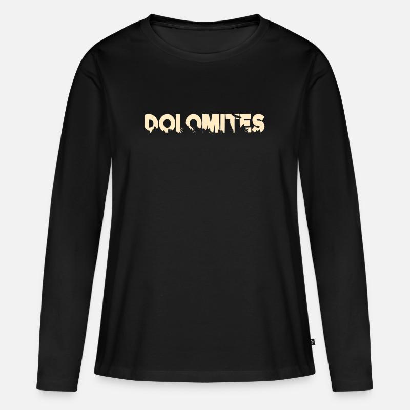 dolomites - Frauen Premium Bio Langarmshirt - Schwarz