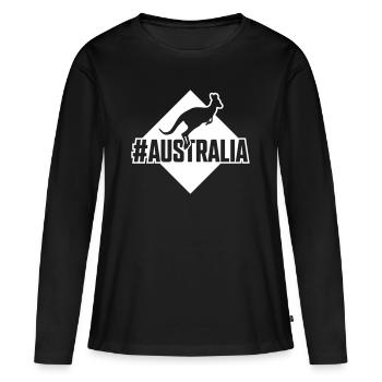kangourou kangourou australie - T-shirt manches longues Premium bio Femme - noir - Devant - Julia (174cm)