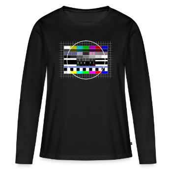 Gdr photo de test Retro Ostalgie 80s - T-shirt manches longues Premium bio Femme - noir - Devant - Julia (174cm)