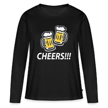 Cheers - Women's Premium Organic Long Sleeve Shirt - black - Front - Julia (174cm)