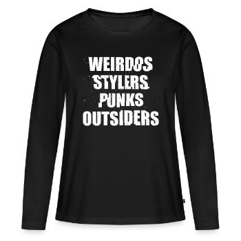 Weird Weirdo Weirdos Graphique - T-shirt manches longues Premium bio Femme - noir - Devant - Julia (174cm)