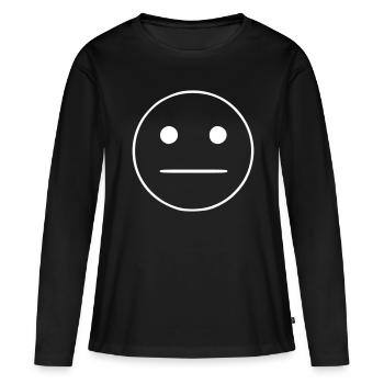Emoji sketch blanc neutre - T-shirt manches longues Premium bio Femme - noir - Devant - Julia (174cm)