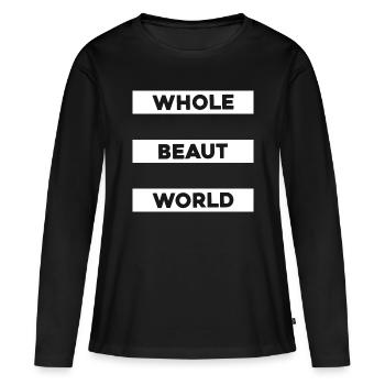 Zitat aus der schönen Welt - Frauen Premium Bio Langarmshirt - Schwarz - Vorne - Julia (174cm)