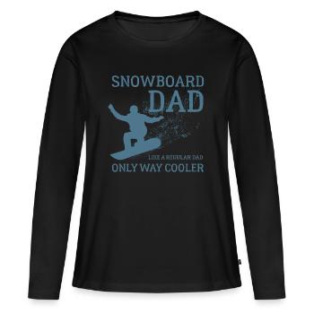 Snowboard Dad, Halfpipe, Wintersport, Skiurlaub - Frauen Premium Bio Langarmshirt - Schwarz - Vorne - Julia (174cm)