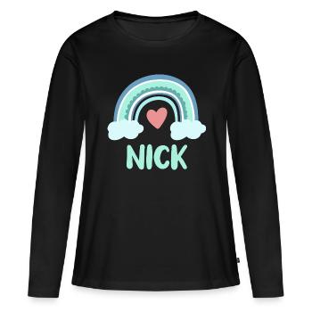 Surnom Rainbow Baby - T-shirt manches longues Premium bio Femme - noir - Devant - Julia (174cm)