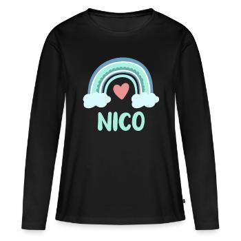 Nico Nom Rainbow Baby - T-shirt manches longues Premium bio Femme - noir - Devant - Julia (174cm)