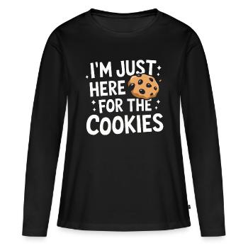 Cookies Cookie Keks Kekse Schokolade - Frauen Premium Bio Langarmshirt - Schwarz - Vorne - Julia (174cm)