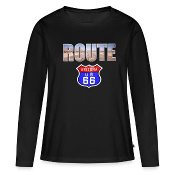 Route 66 - Women's Premium Organic Long Sleeve Shirt - black - Front - Julia (174cm)