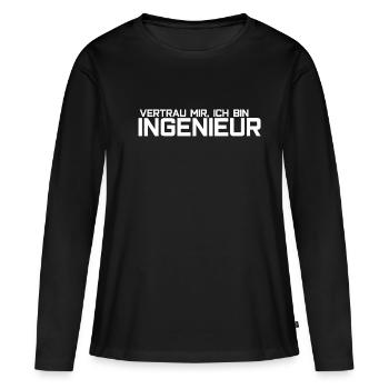Ingenieur - Frauen Premium Bio Langarmshirt - Schwarz - Vorne - Julia (174cm)