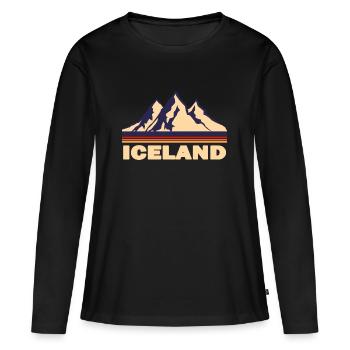 Islande - T-shirt manches longues Premium bio Femme - noir - Devant - Julia (174cm)