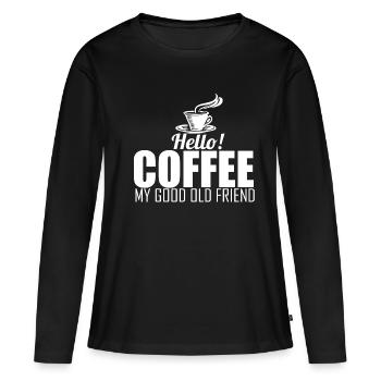 Café - café - T-shirt manches longues Premium bio Femme - noir - Devant - Julia (174cm)