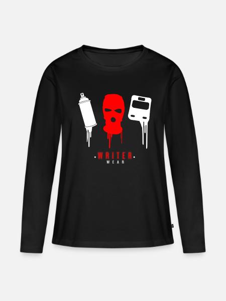 Graffiti Writer Wear Sturmmaske Sprayer Geschenk - Frauen Premium Bio Langarmshirt - Schwarz
