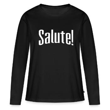 salut - T-shirt manches longues Premium bio Femme - noir - Devant - Julia (174cm)