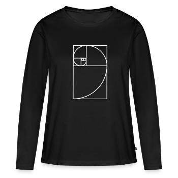 Spiral fibonacci - T-shirt manches longues Premium bio Femme - noir - Devant - Julia (174cm)
