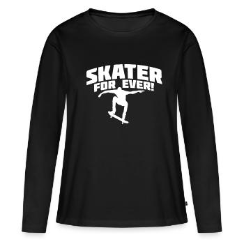 skate skater shirt - T-shirt manches longues Premium bio Femme - noir - Devant - Julia (174cm)