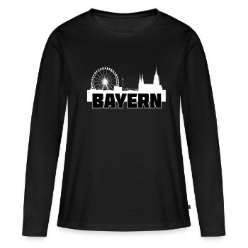 Bavière - T-shirt manches longues Premium bio Femme - noir - Devant - Julia (174cm)