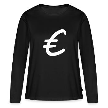 Euro sign Euro Money - Women's Premium Organic Long Sleeve Shirt - black - Front - Julia (174cm)