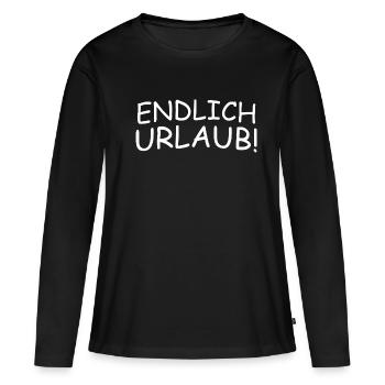 Enfin des vacances - T-shirt manches longues Premium bio Femme - noir - Devant - Julia (174cm)