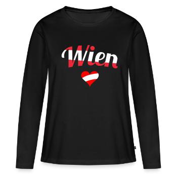Vienne - T-shirt manches longues Premium bio Femme - noir - Devant - Julia (174cm)