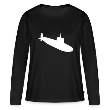 sous-marin - T-shirt manches longues Premium bio Femme - noir - Devant - Julia (174cm)