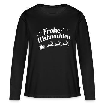Frohe Weihnachten - Frauen Premium Bio Langarmshirt - Schwarz - Vorne - Julia (174cm)