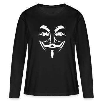 Anonymous Mask - Frauen Premium Bio Langarmshirt - Schwarz - Vorne - Julia (174cm)