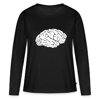 Cerveau de Gehirn - T-shirt manches longues Premium bio Femme - noir - Devant - Julia (174cm)