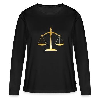 Avocat juge justice - T-shirt manches longues Premium bio Femme - noir - Devant - Julia (174cm)