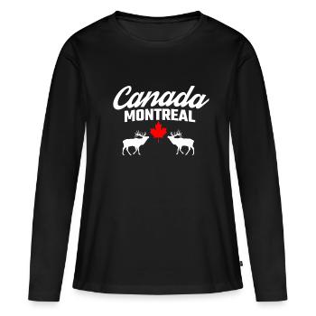 Canada Montreal - Women's Premium Organic Long Sleeve Shirt - black - Front - Julia (174cm)