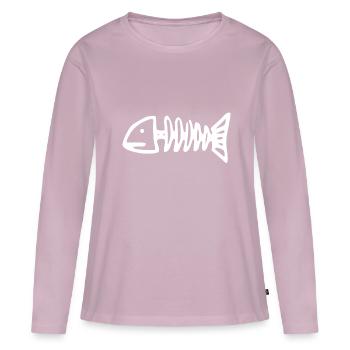 poisson mort - T-shirt manches longues Premium bio Femme - rose poudré - Devant - Julia (174cm)