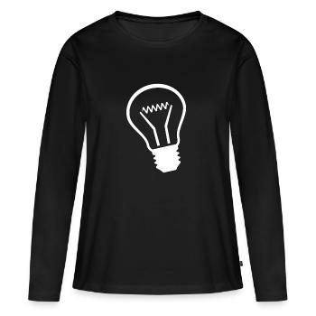 Ampoule - T-shirt manches longues Premium bio Femme - noir - Devant - Julia (174cm)