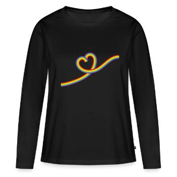 L’amour, c’est l’amour ! Déclaration Gay Pride LGBTQI+ - T-shirt manches longues Premium bio Femme - noir - Devant - Julia (174cm)