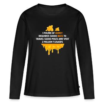Apiculture Cours d’apiculture Association des apiculteurs Apiculteurs - T-shirt manches longues Premium bio Femme - noir - Devant - Julia (174cm)